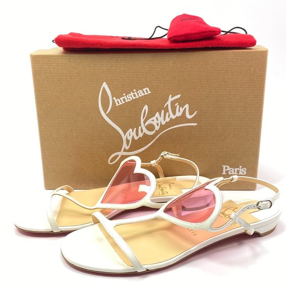 Christian Louboutin Cora Flat Heart Sandals 38 - Picture 1 of 6